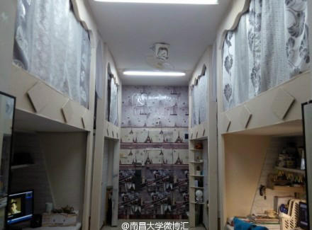 南昌大学设计专业男生自己装修寝室清新优雅