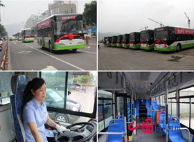 射洪县新换公交车  统一为女性驾驶员