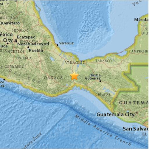 墨西哥东南部发生5.5级地震 震源深度112.3公里