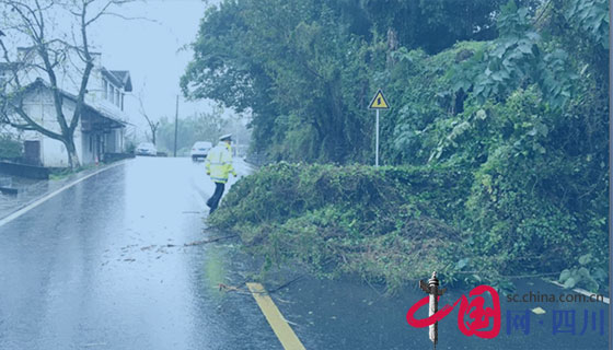 南充交警直属三大队暴雨中排障疏堵受称赞