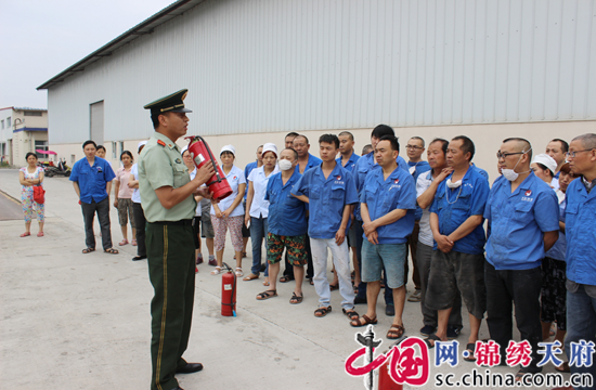 射洪县消防大队到天亿纺织厂开展消防安全培训