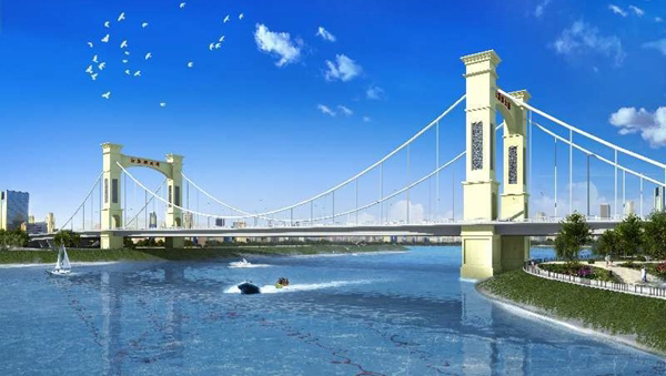 成都云龙湾大桥明年亮相 位于益州大道南延线与锦江交汇点